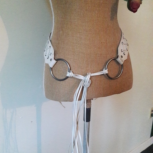 Express Accessories - 😉SOLD😉 Bohemien style  tie belt White Leather  M